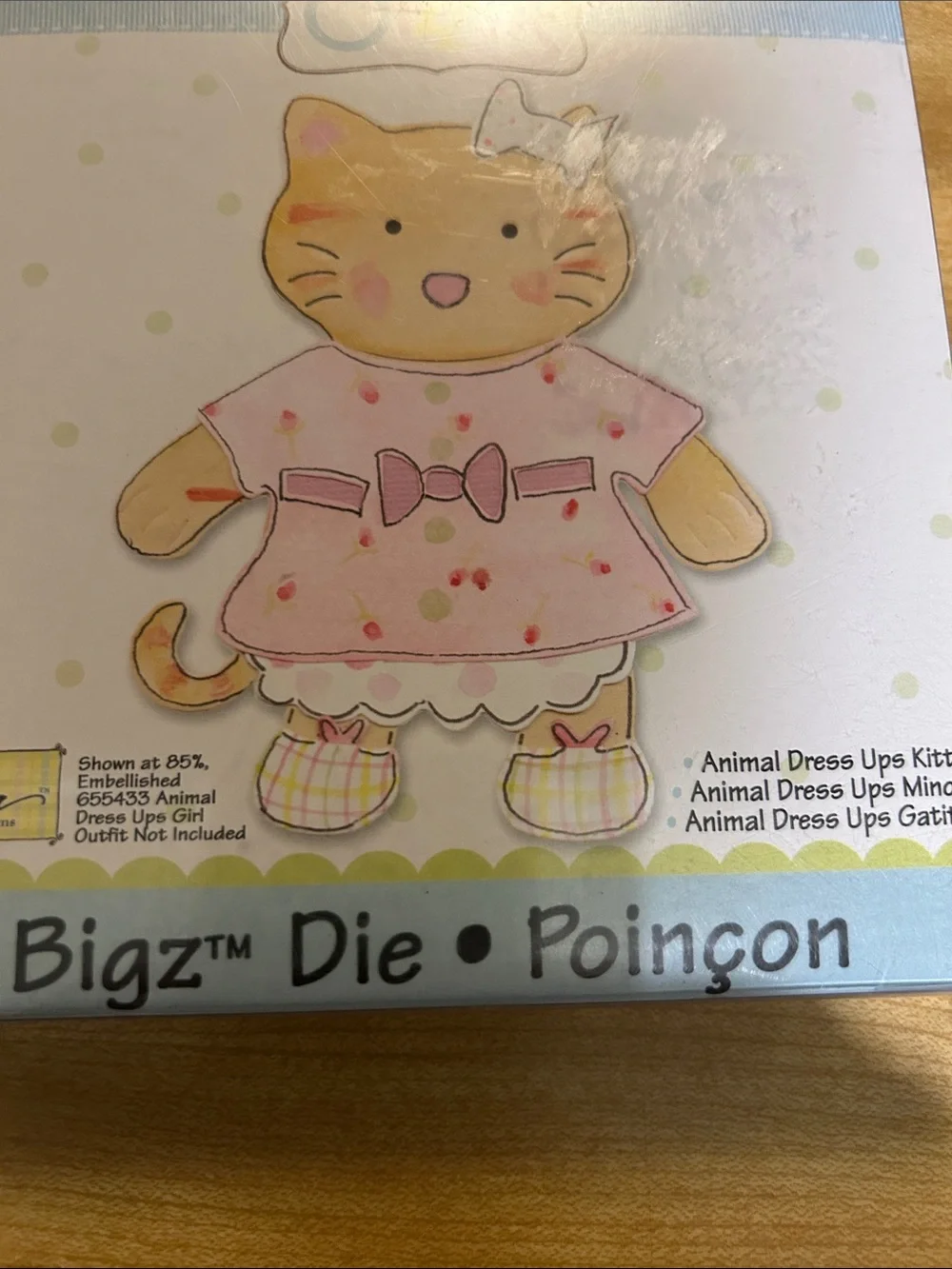 Sizzix Animal Dress Ups Kitty Die - Pink and Cream Cat Outfit